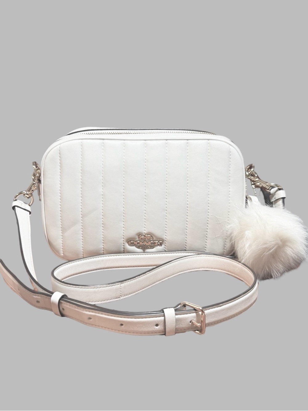 Coach Jes Crossbody Bag with Puffy Linear Quilting – Chalk / Gold